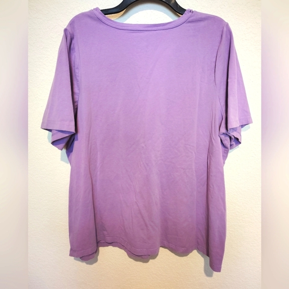 Catherines Suprema Collection Lavender V-Neck Top - Picture 2 of 3